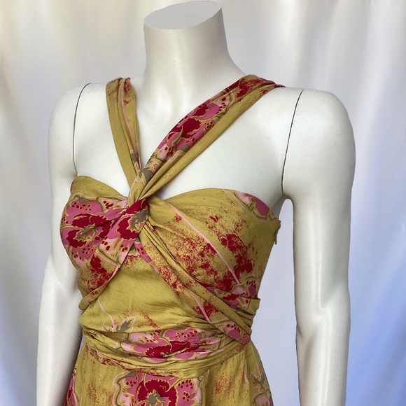 Free People Mustard Yellow/Pink/Red Floral Print Sundress - Picture 1 of 5
